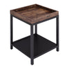 2Tier Wood&Metal Side End Table Nightstand Furniture Living Room Bedroom Storage