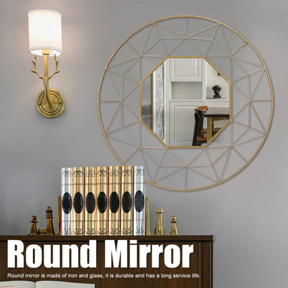 Wall Mirror Round Frame Home Bathroom Glass Mounted Vanity Circle Mirror