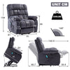 ELECTRIC POWER LIFT RECLINER CHAIR FABRIC SOFA WITH MASSAGE AND HEAT ARMCHAIR NS