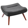 Single Black Velvet High Back Accent Chair w/ Footstool for Living Room Bedroom
