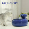 1.6L Blue Lotus Pet Drinking Water Fountain Cat Electric Automatic Bowl Filter