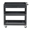 Black Steel Tool Trolley Cabinet with Wheels Workshop Storage Chest Carrier Cart