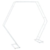 White Wedding Arch Frame Metal Hexagonal Free Standing Flower Balloon Backdrop