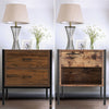 Industrial Bedside Table 1/2 Drawer Vintage Bedroom Nightstand End Table Cabinet