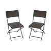 2x Folding Camping Chairs Picnic Fishing Rattan Effect Beach Outdoor Seat Garden