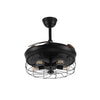 Vintage Ceiling Fan Lights Retractable Blades Chandelier 6 Speeds Remote Control