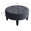 Chesterfield Button Large Plush Velvet Round Pouffe Footstool Coffee Table Seat