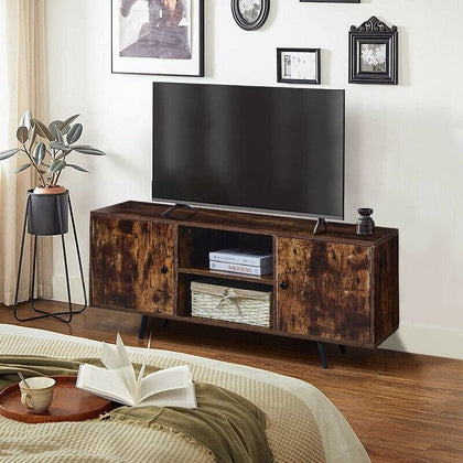 Brown TV Cabinet Modern Rectangle TV Storage Living Room Home Furniture New