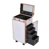 Foldable Manicure Nail Table/Makeup Case Trolley Salon Beauty Mirror W/Bluetooth