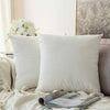 Pair of Crushed Velvet Cushion Covers 18 x 18 in Large Plain Plush Sofa Pillows