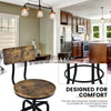 2PCS Bar Stool Industrial Pub Chair Height Adjustable Swivel Kitchen Stool