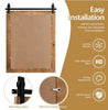 30''x22'' Wall Mount Mirror Decor Vanity Mirror Wood Frame Barn Door Style Brown