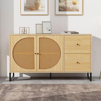Sideboard Storage Cabinet Cupboard Wooden Side Cabinet with 2 Doors & 2 Drawers