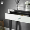 Silver Mirrored Dressing Table 1 Drawer Dresser Desk Vanity Mirrored Finish