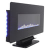 Freestand 42'' Wall Mounted LED Fireplace Log Crystal Pebbles Flame & Backlight