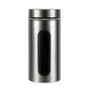 4Pc Stainless Steel Canister Set Tea Coffee Sugar Jars With Clear Window Storage