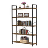 Industrial 5 Tier Bookcase Rustic Wood Shelving Unit Open Storage Display Shelf