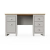 Double Pedestal Study Desk Grey Laptop Computer Desk Office Bedroom Furniture