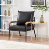 Black Sofa Armchair Couch Faux Leather Living Room Tub Chairs Metal Frame Modern