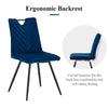 2pcs Blue Dining Chairs Velvet Padded Seat Restaurant Chair w/ Handle Modern