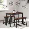 4PCS Dining Table & Chair Set Kitchen Furniture W/ Counter Table Bench & Stools