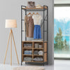 Open Double Wardrobe with 8 Shelves and Hanging Rail