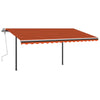 Manual Retractable Awning with Posts 4.5x3 m Orange and Brown W7N8