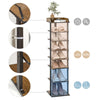 7 Tier Shoe Rack Vertical Tall Storage Shelf Unit Cabinet Organizer Rustic Brown