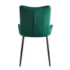 2 Velvet Dining Chairs High Back Kitchen Chairs Padded Stripe Seat Metal Legs