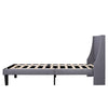 Upholstered Bed Frame 3ft Linen Single Bed Platform Bed with Wing Headboard BT