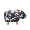 Animal Footstool Velvet Upholstered Ottoman Heavy Duty Milk Cow Seat Home Chair