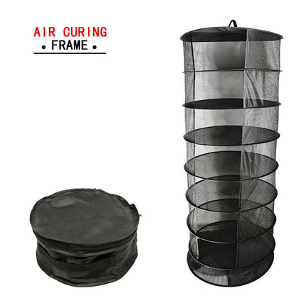 8Layer Plant Herb Drying Shelv Rack Net Outdoor Collapsible Mesh Hanging Dryer