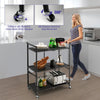 Foldable Storage Shelves on Wheels 3-Tier Heavy-Duty Steel Rack Shelving Units