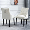 2x Velvet Dining Chairs Button Tufted with Rivets Knocker Lounge Chair Home BN