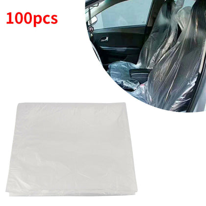 100x Disposable Plastic Car Seat Covers Waterproof Vehicle Protective Covers UK