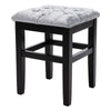 Dressing Table Stool Fabric Padded Vanity Chair Wooden Legs Bedroom Makeup Stool