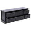 TV Cabinet Dark Solid Wood Paulownia Durable And Easy To Clean With 6 drawers