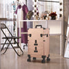 Rose Gold Makeup Trolley Train Case Beauty Cosmetic Vanity Case Box Wheel Drawer