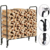 102CM Long Firewood Log Rack Thicken Tubular Steel Dry Wood Storage Trolley Cart