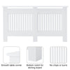 Modern Radiator Cover Cabinet MDF Vertical Slat Shelve Home Furniture White