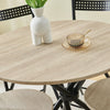 Round Dining Room Table and Folding Chairs Set of 4 for Small Space