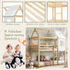 Kids Double Bunk Bed Frame Treehouse High Sleeper Solid Pine Wood 3FT 90x190cm