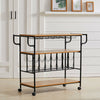 Rolling Bar Drink/Wine Trolley Serving Cart Catering Tea Wine Shelf Glass Holder