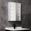 LED Bathroom Wall Mirror Cabinet Storage 1 Door Cupboard Mirrored Shelves Vanity