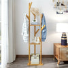 1.7M Garment Clothes Rail Coat Shoe Rack Stand Floor Standing Wooden Hanger Rack