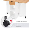 Mondeer Mobile Folding Dining Table Drop Leaf Table with 1 Drawer 2 Shelves