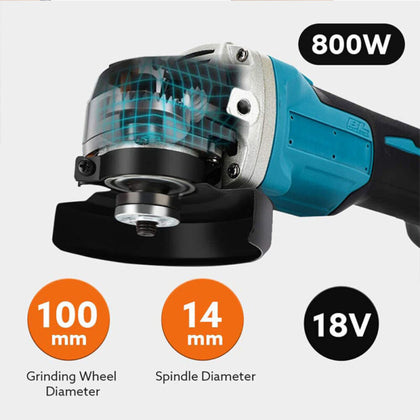 800W HANDHOLD ELECTRIC ANGLE GRINDER CUTTING GRINDING SANDING POWER TOOL 18V UK