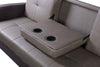 Sofa Bed Faux Leather with Cup holder and Armrests 3 Seater Black Brown Ash Grey