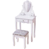 Kids Wooden Fantasy Dressing Table Vanity Set W/3 Drawers&Stool&