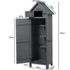 Outdoor Wooden Garden Shed Tool Storage Shelves Utility Cabinet Apex Roof w/Door